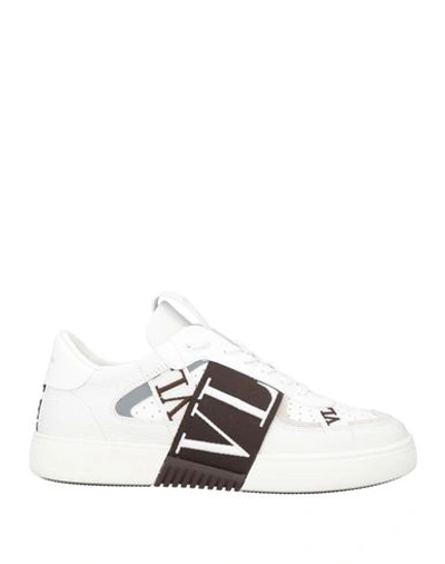 Shop Valentino Garavani Man Sneakers White Size 7.5 Leather, Textile Fibers