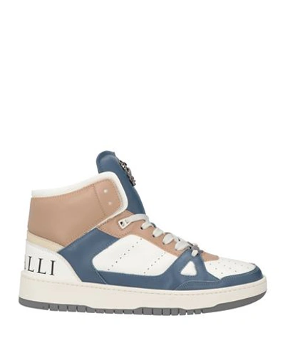 Shop Roberto Cavalli Man Sneakers Slate Blue Size 9 Leather