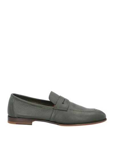 Shop Fabi Man Loafers Dark Green Size 9 Leather