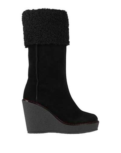 Skorpios Woman Boot Black Size 8 Leather In Black