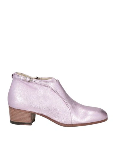 Shop Pantanetti Woman Ankle Boots Lilac Size 7 Leather In Purple