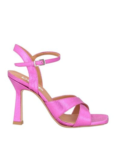 Shop Doop Woman Sandals Fuchsia Size 8 Textile Fibers In Pink