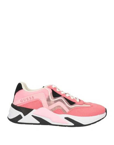 Shop Guess Woman Sneakers Pink Size 10 Textile Fibers