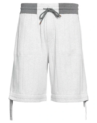 Shop Brunello Cucinelli Man Shorts & Bermuda Shorts Light Grey Size L Cotton