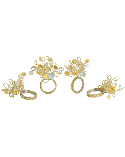 Tiramisu Golden Silver Cascade Napkin Rings In Gold