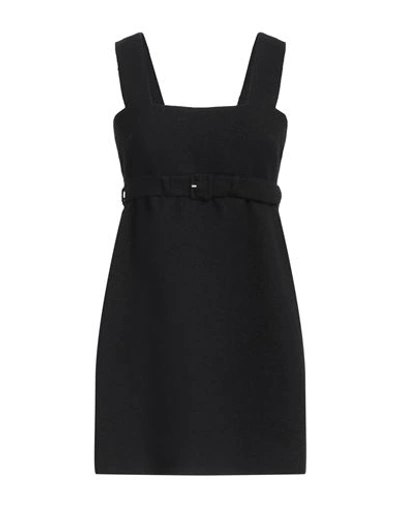 Shop Patou Woman Mini Dress Black Size 4 Cotton, Polyamide, Viscose, Linen, Elastane