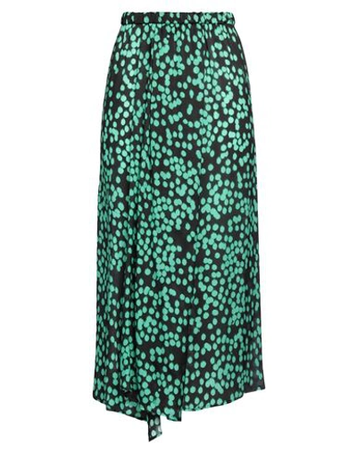 Shop Christian Wijnants Woman Midi Skirt Emerald Green Size 4 Silk