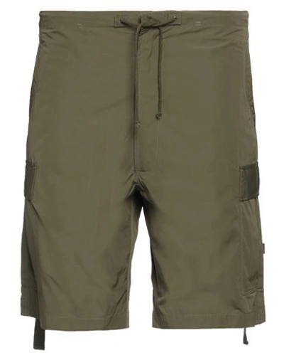 Shop Maharishi Man Shorts & Bermuda Shorts Military Green Size Xl Polyester, Cotton