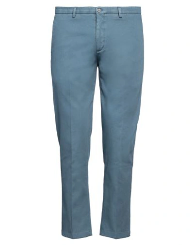 Shop Boglioli Man Pants Slate Blue Size 32 Cotton, Elastane