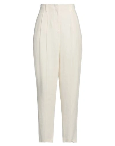 Shop Tommy Hilfiger Woman Pants Ivory Size 8 Linen, Viscose In White