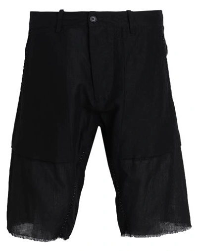 Shop Masnada Man Shorts & Bermuda Shorts Black Size 32 Cotton, Linen, Polyamide