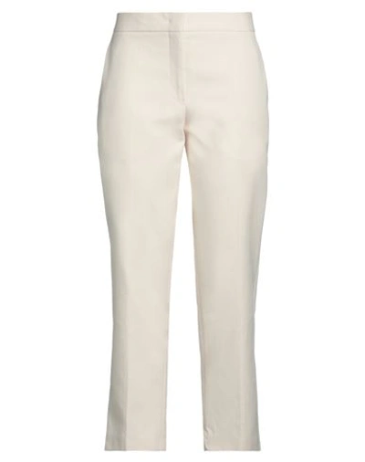 Shop Jil Sander Woman Pants Ivory Size 4 Cotton In White