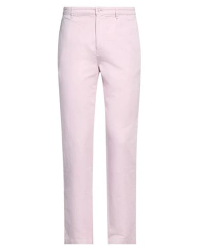 Shop Orlebar Brown Man Pants Pink Size 38 Linen, Cotton