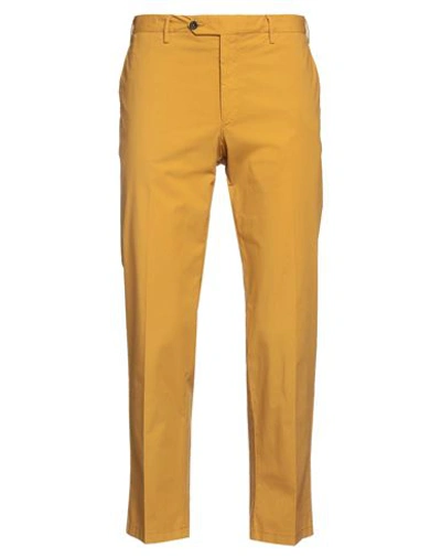 Shop Lardini Man Pants Ocher Size 34 Cotton, Elastane In Yellow