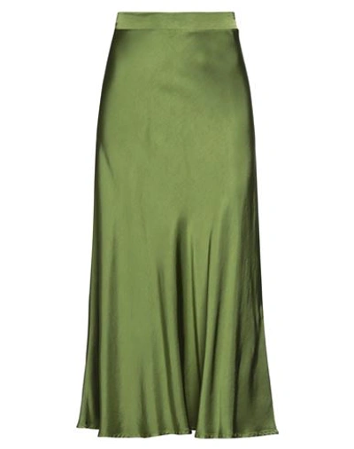 Shop Brand Unique Woman Maxi Skirt Military Green Size 1 Viscose