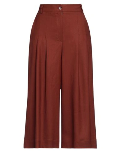 Shop Barba Napoli Woman Pants Rust Size 10 Virgin Wool, Elastane In Red