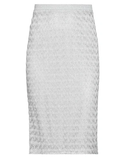 Missoni Woman Midi Skirt Light Grey Size 8 Viscose, Cupro, Polyester In Grey
