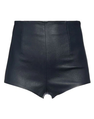 Shop Golden Goose Woman Shorts & Bermuda Shorts Navy Blue Size 4 Ovine Leather