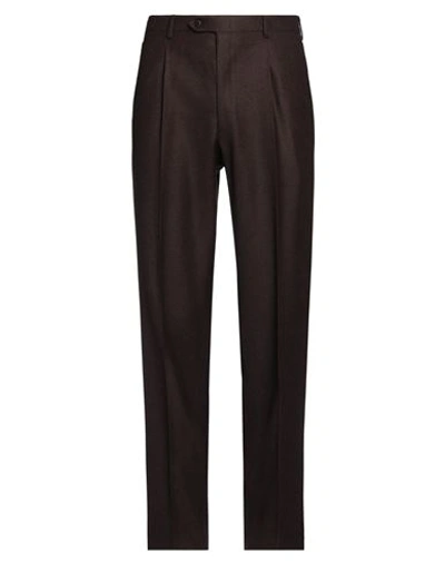 Shop Brioni Man Pants Brown Size 34 Super 110s Wool