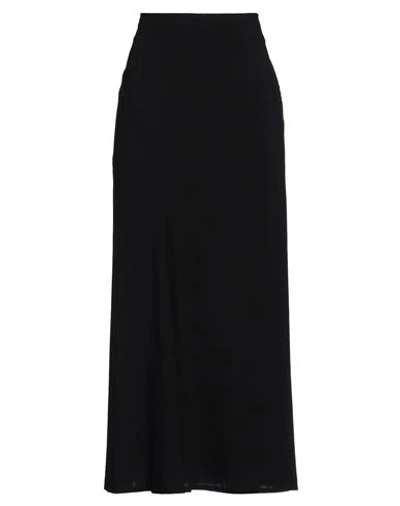 Shop Yohji Yamamoto Woman Maxi Skirt Black Size 3 Rayon