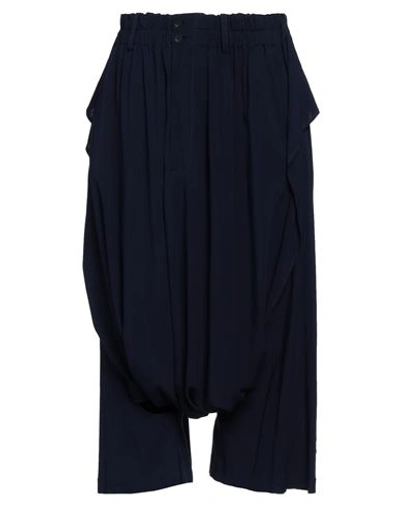 Shop Yohji Yamamoto Woman Cropped Pants Midnight Blue Size 2 Rayon