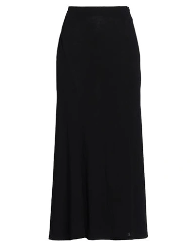 Shop Yohji Yamamoto Woman Maxi Skirt Black Size 3 Cotton