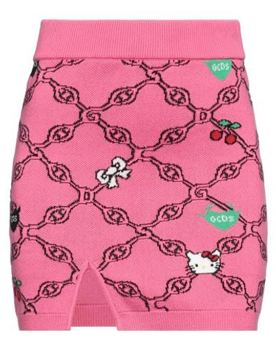 Shop Gcds Woman Mini Skirt Fuchsia Size M Cotton In Pink