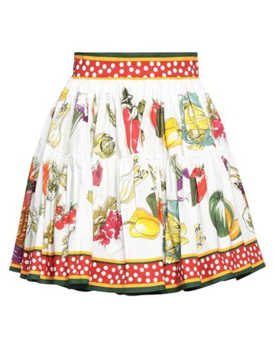 Shop Dolce & Gabbana Woman Mini Skirt White Size 10 Cotton