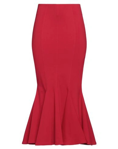 Shop Attico The  Woman Midi Skirt Red Size 6 Rayon, Polyacrylic, Elastane