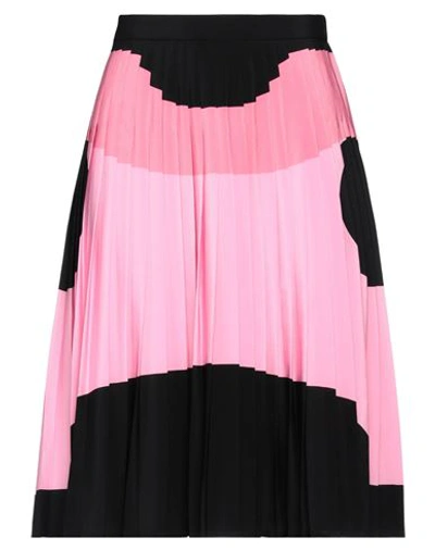 Shop Burberry Woman Midi Skirt Pink Size 8 Silk