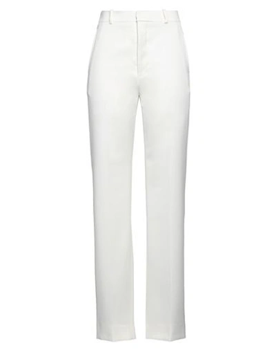 Shop Ann Demeulemeester Woman Pants Ivory Size 14 Virgin Wool, Polyamide In White