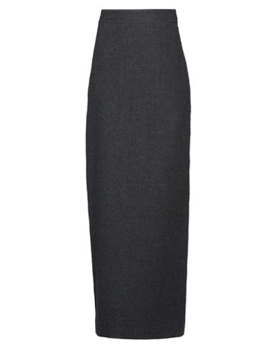 Shop Ann Demeulemeester Woman Maxi Skirt Lead Size 10 Virgin Wool In Grey