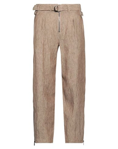 Emporio Armani Man Pants Khaki Size 42 Linen In Beige