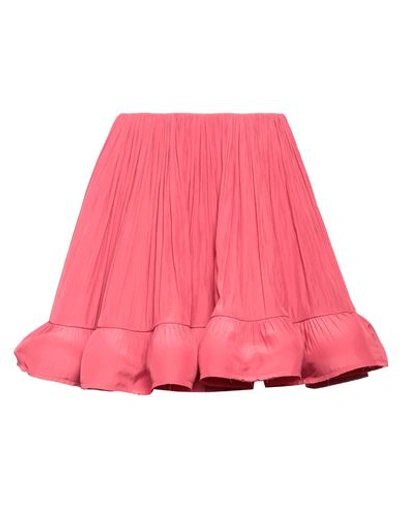 Shop Lanvin Woman Mini Skirt Coral Size 6 Polyester In Red