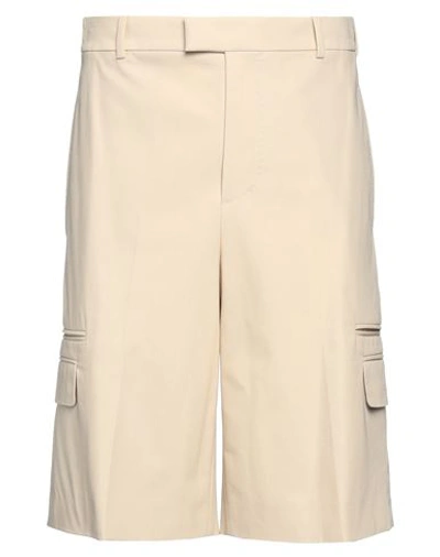 Shop Alexander Mcqueen Man Shorts & Bermuda Shorts Beige Size 36 Cotton