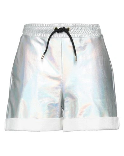 Shop Just Cavalli Woman Shorts & Bermuda Shorts Silver Size S Cotton, Polyester