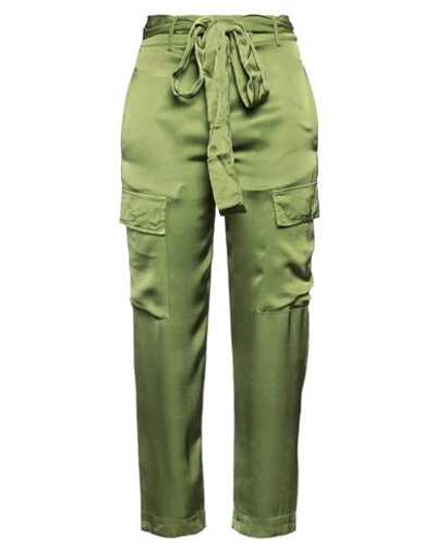 Brand Unique Woman Pants Green Size 1 Viscose In Green