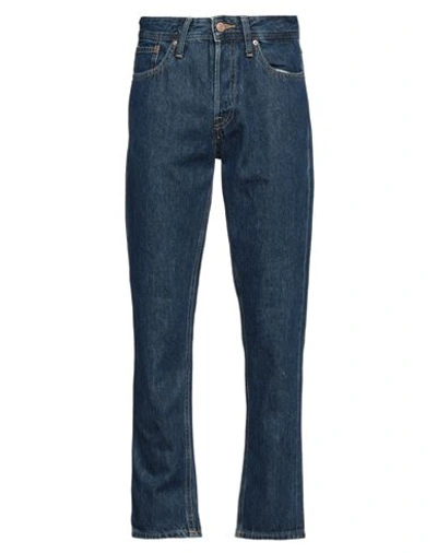 Shop Jack & Jones Man Denim Pants Blue Size 28w-30l Cotton