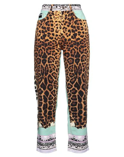 Just Cavalli Woman Pants Camel Size 31 Cotton, Elastane In Beige