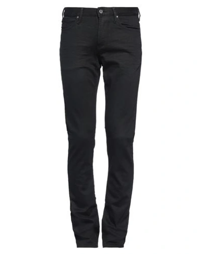 Shop Emporio Armani Man Jeans Black Size 29w-34l Cotton, Elastane