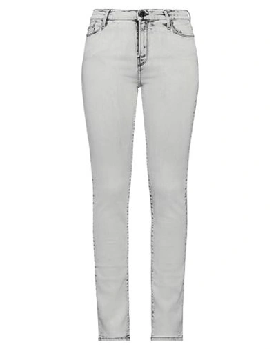 Shop Karl Lagerfeld Woman Jeans Grey Size 30 Cotton, Elastane