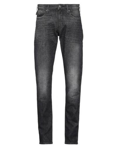 Shop Emporio Armani Man Jeans Steel Grey Size 28w-32l Cotton, Elastane
