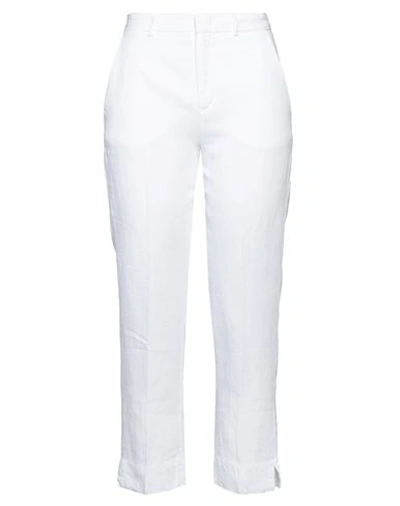 Shop Aspesi Woman Pants White Size 6 Linen