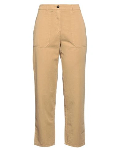 Shop Slowear Incotex Woman Pants Camel Size 8 Cotton, Linen In Beige