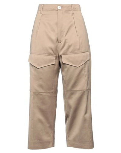 Shop Setchu Woman Pants Khaki Size 1 Cotton In Beige