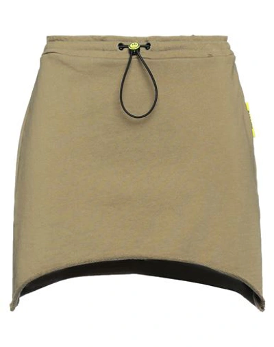 Shop Barrow Woman Mini Skirt Military Green Size M Cotton