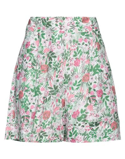 Shop Annamariapaletti Woman Shorts & Bermuda Shorts Green Size 12 Linen