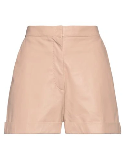 Shop Max Mara Woman Shorts & Bermuda Shorts Blush Size 8 Lambskin In Pink