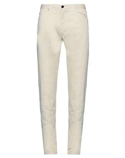 Shop Germano Man Pants Ivory Size 42 Cotton, Elastane In White