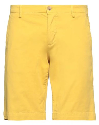 Yan Simmon Man Shorts & Bermuda Shorts Yellow Size 38 Cotton, Elastane In Yellow